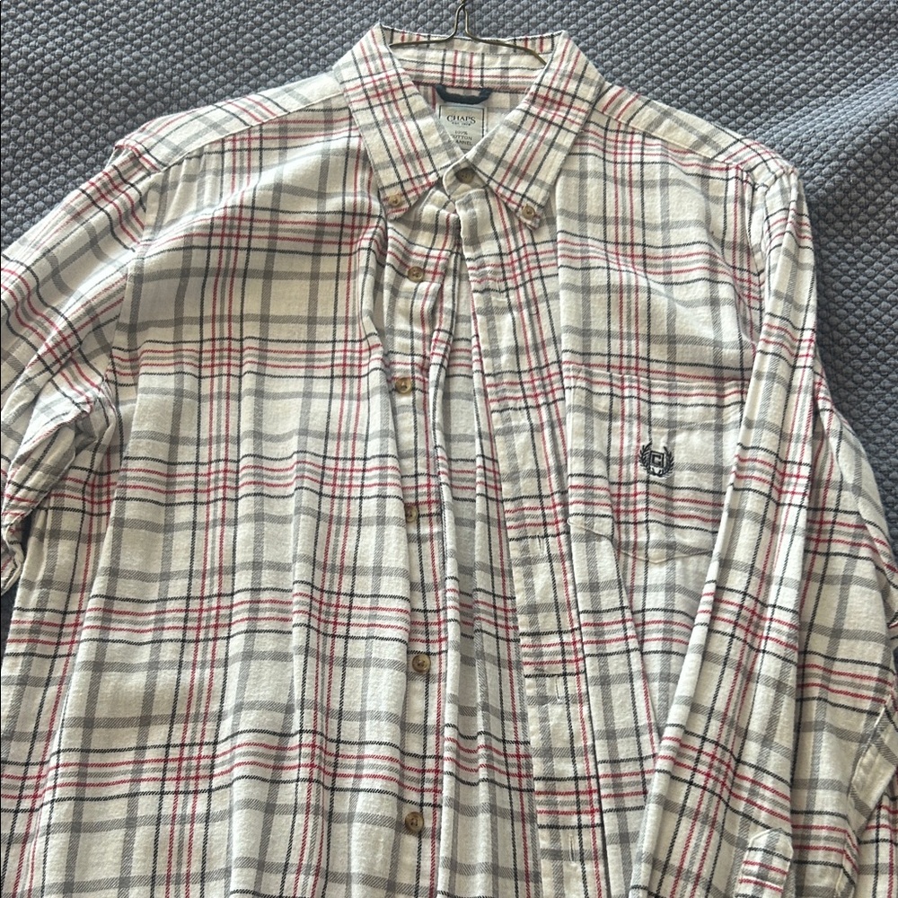 Chaps Red and Black Plaid Long Sleeve Shirt